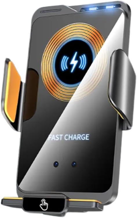 Wireless Car Charger & Phone Mount - 15W Auto-Clamping Air Vent Holder for iPhone 16/15/14, Samsung Galaxy S24/S23/S22, etc，66W High Power with Magnetic Suction Adapter(2025 Model, Black)
