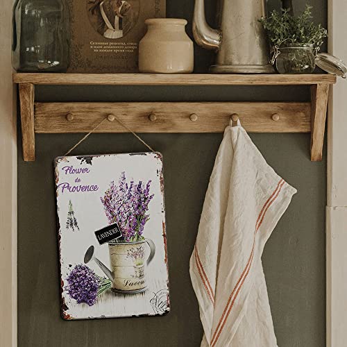 Lavender Decor French Country Decor Tin Signs, 12X 8 Inches Lavender Room Decor Purple Wall Decor Metal Sign For Home, Bathroom, Living Room, Bedroom, Kitchen, Bar, Coffee Shop, Garage, Garden, Floral Wall Decor #TOP3