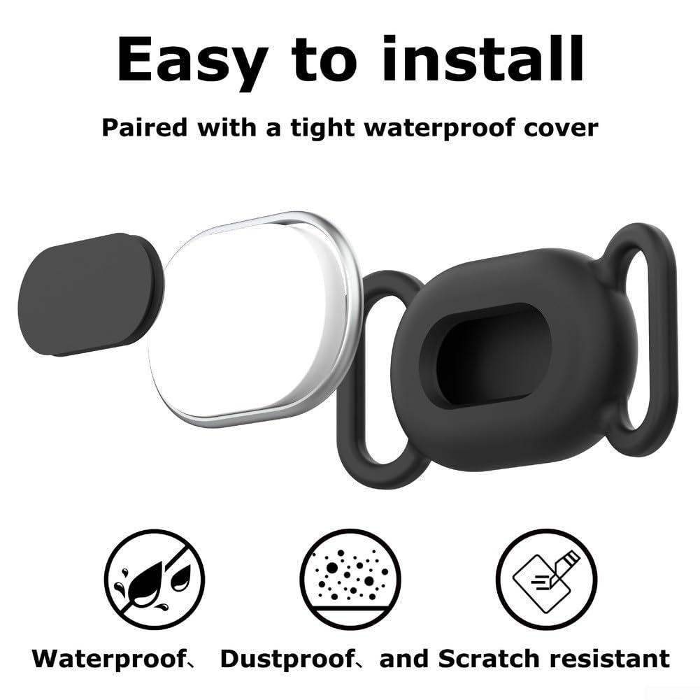 Pour Xiaomi Smart Tag, positionnement animal de compagnie, coque en silicone étanche pour chat, anti-perte, résistante aux rayures, accessoire de protection pour Xiaomi (noir)