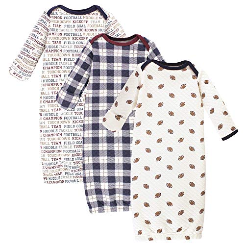 Image of Hudson Baby baby-girls Quilted Cotton Gowns 3pk