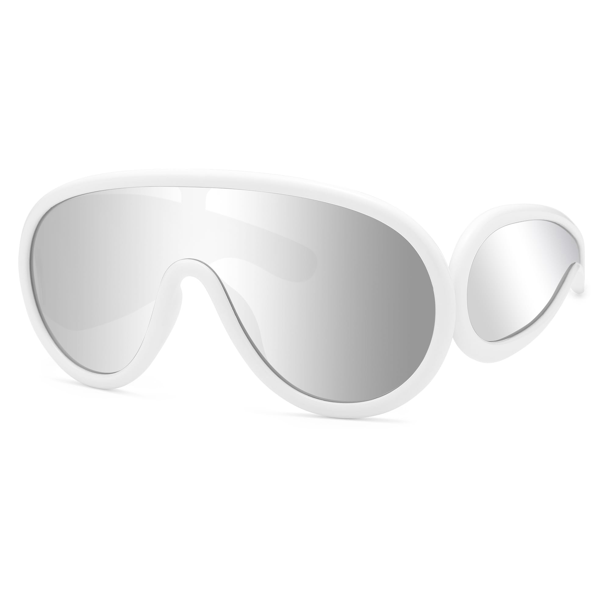 COASIONCyberpunk Wave Mask Sunglasses Trendy Oversized Designer Sun Glasses Shades for Women and Men UV Protection