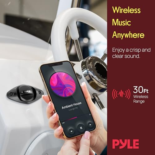 Image of Pyle 200W RMS 4-Channel Marine Amplifier - Bluetooth Wireless Audio Streaming - Waterproof - Full Range Stereo w / RCA - High Crossover HD Music - Multi-Channel System - Compact & Powerful - PLMRMB4CB