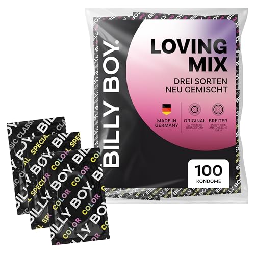 BILLY BOY Loving Mix 100er Kondommix | 52 mm und 56 mm | verschiedene Sorten gemischt | 100 Stück