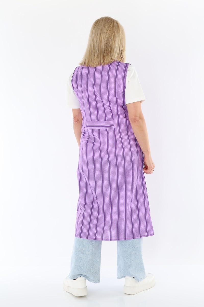 Bata de botones de algodón, multicolor, delantal de cocina, vestido de casa, delantal sin brazos