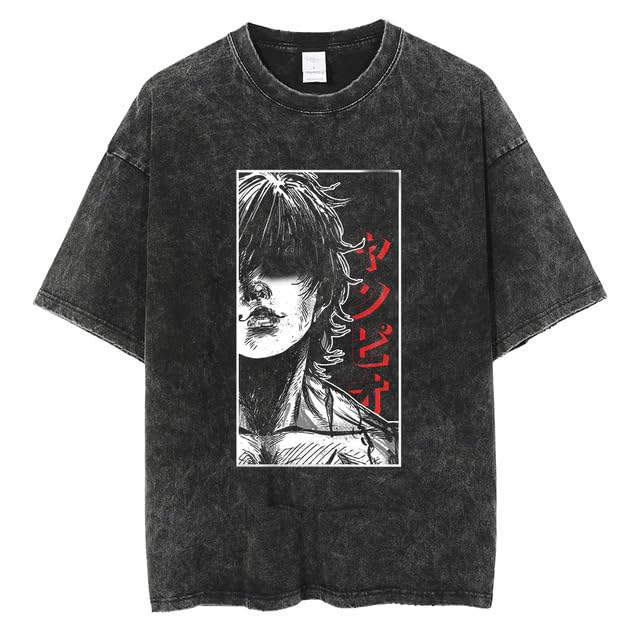 Anime Grappler Baki Hanma T Shirts Unisex Harajuku Streetwear Fashion Washed T-Shirts 100% Cotton Summer Clothes Casual Wear