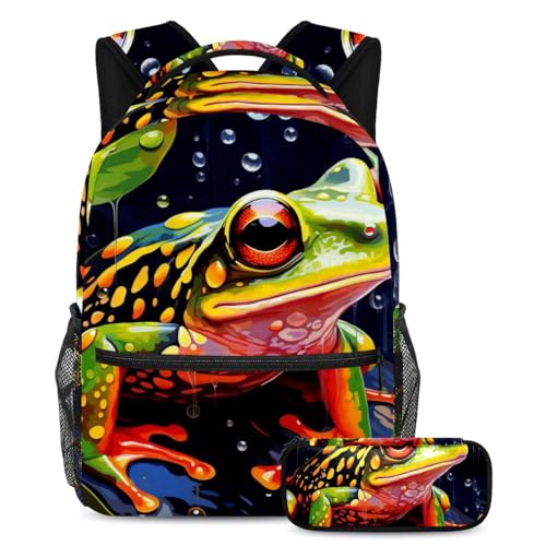 Sac à dos girafe avec trousse d'école pour garçon, fille et ado