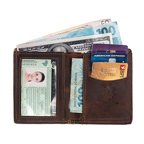 Carteira Porta Cartão/CNH Vertical Curo Legítimo Natural Sela