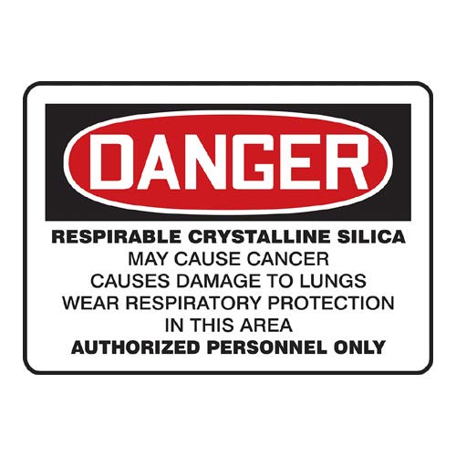 Accuform"Danger Respirable Crystalline Silica May Cause Cancer…" Safety ...