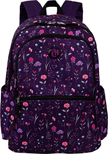 Mochila Grande Capricho 21X01 Floral Roxo - Sestini