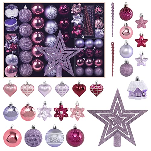 MoonXmas Purple Pink Ornament Set