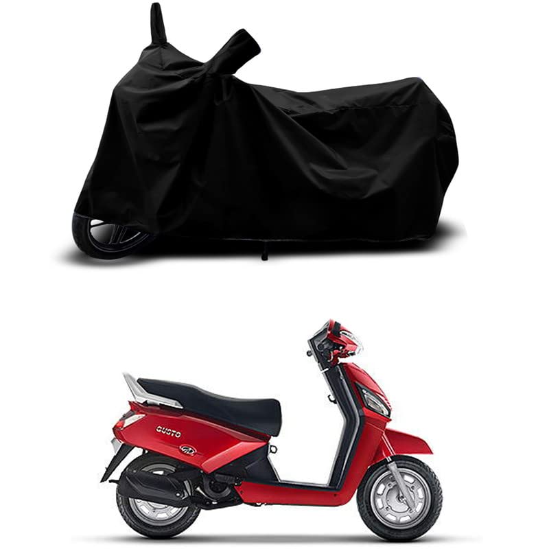 Image of 100% Scratchproof /UV-Rays /Heat Protection /Birds Dropping /Water Resistant /Dust Proof /Waterproof /Full Bike Scooty Two Wheeler Body Cover Compatible for Gusto All Varients[Black]