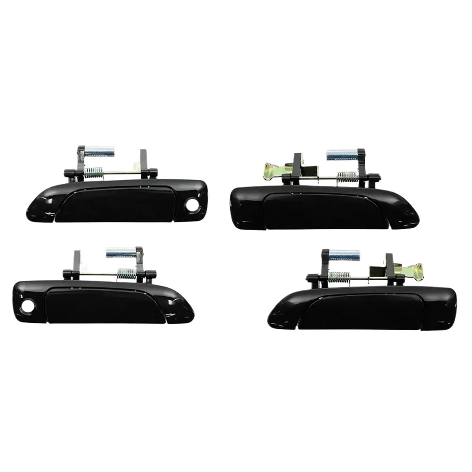 Hudfroa One Color Side Door Handles For Civic 2001-2005 4Pcs Front And Rear Exterior Outside Door Handles Set Black