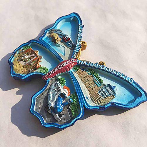 Imán de nevera 3D mariposa Hungría decorativo miniatura 3