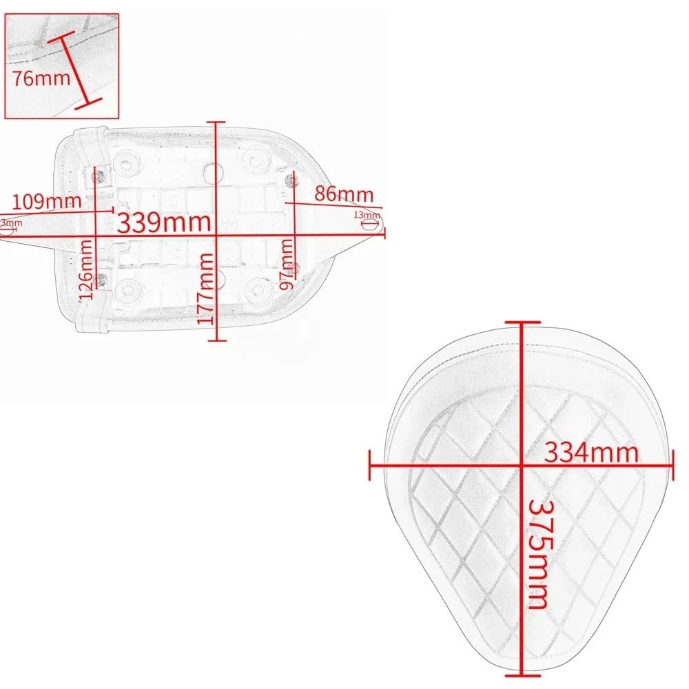 Fotel motocyklowy Poduszka siedzenia motocykla tylne siedzenie pasażera przednia osłona tylna kierowcy pasuje do Honda Rebel CMX 1100 2021 2022 2023 2024(Black Passenger Seat)