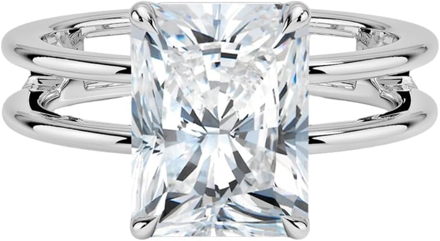 1-5 CT Radiant Cut Moissanite Engagement Ring Colorless VVS1 10K 14K 18K Solid Gold & 925 Sterling Silver Solitaire Moissanite Enagement Ring Valentine Gift For Women