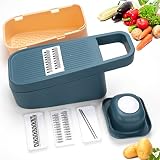 💙 [Diseño de la guardia de mano] Es conveniente y no le duele las manos y reduce el desperdicio de alimentos. El cortador de verduras le ahorrará mucho tiempo y energía en la preparación diaria de la comida.