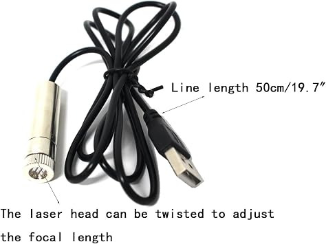 Green line laser module, industrial laser module, adjustable focus, line length 39USB connector diameter 12mm(line-1pack)