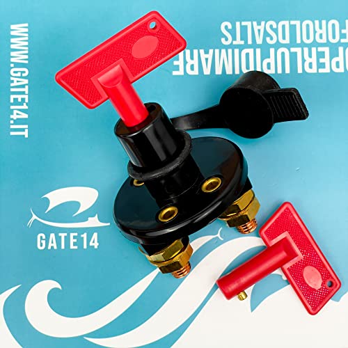 GATE14® Interruptor de batería Impermeable para Barco con 2 Llaves Desmontables 100 A