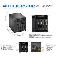Asustor Lockerstor 4 AS6604T 4 Bay NAS - Netzwerkspeicher Gehäuse, Quad Core 2.0GHz CPU, 4GB RAM DDR4, M.2 NVMe SSD Caching – Ansicht 2