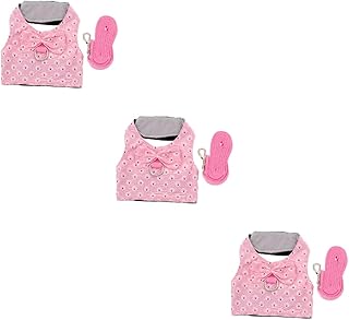 Ipetboom 3 Peças Roupas De Coelho Trela De Coelho Colete De Coelho Arnês Trela Suprimentos De Coelho Arnês De Coelho E Arnês De Furão Colete De Hamster Arnês De Porquinho Da Índia Arnês De