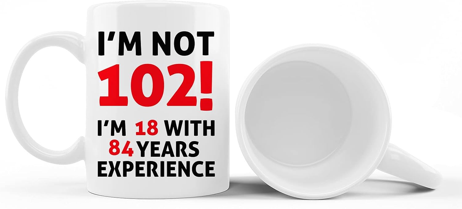 102nd Birthday Gifts for Men, Funny 102 Year Old Gift Coffee Mug, 1919 102nd Birthday Mugs for Him, Dad, Uncle, Husband, Brother, Grandpa, Friend, 11 oz Tea Cup I'M NOT 102 - Image 7