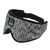 TTSEFW Auriculares de Dormir Bluetooth, Music Sleep Eye Shades 5.0 Diadema con Altavoces Incorporados Micrófono Dormir de Lado,Viajes Aéreos Insomnio Meditación,Gris