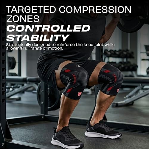 Image of Nivia Knitted Knee Support, for Men, for Gym, Knee Sleeves, Knee Braces Pair for Sports & Workout, Knee Cap, Knee Compression Knee Supporter for Exercise, Running, Cycling