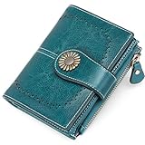 SENDEFN Small Womens Wallet Leather Bifold Card Holder RFID Blocking with Zipper Coin Pocket