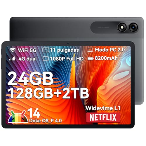 Blackview Tab 90 Tablet 11 Pulgadas, 24GB RAM +128GB ROM/TF 2TB Tablet Android 14, Dual 4G LTE & 5G...