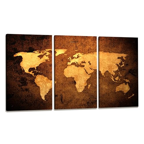 bestpricepictures 160 x 90 cm impression sur toile mappemonde 1162 - peinture / image / tableau / decoration sur châssis