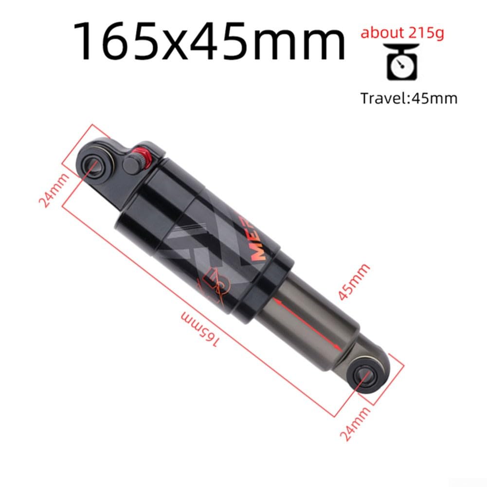 Amortiguador trasero de aire para bicicleta, accesorios de ciclismo de aleación scooter plegable amortiguador de bloqueo de 125/150/165/190/200 mm para - 165 mm