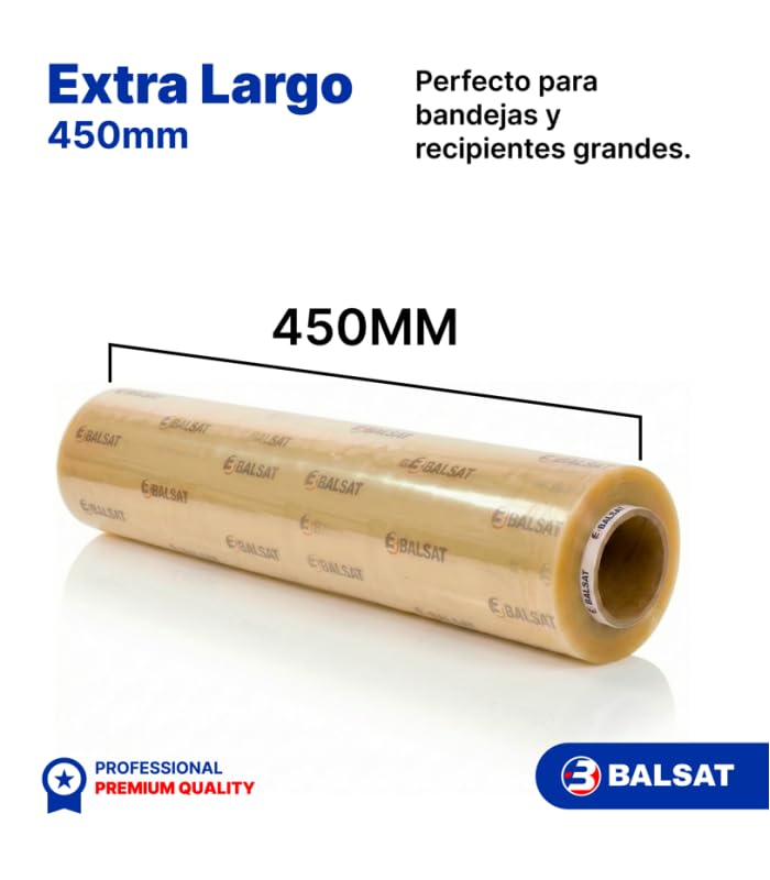 Bobina Film PVC 45x1500 m | Film Alimentario Profesional 8 Micras