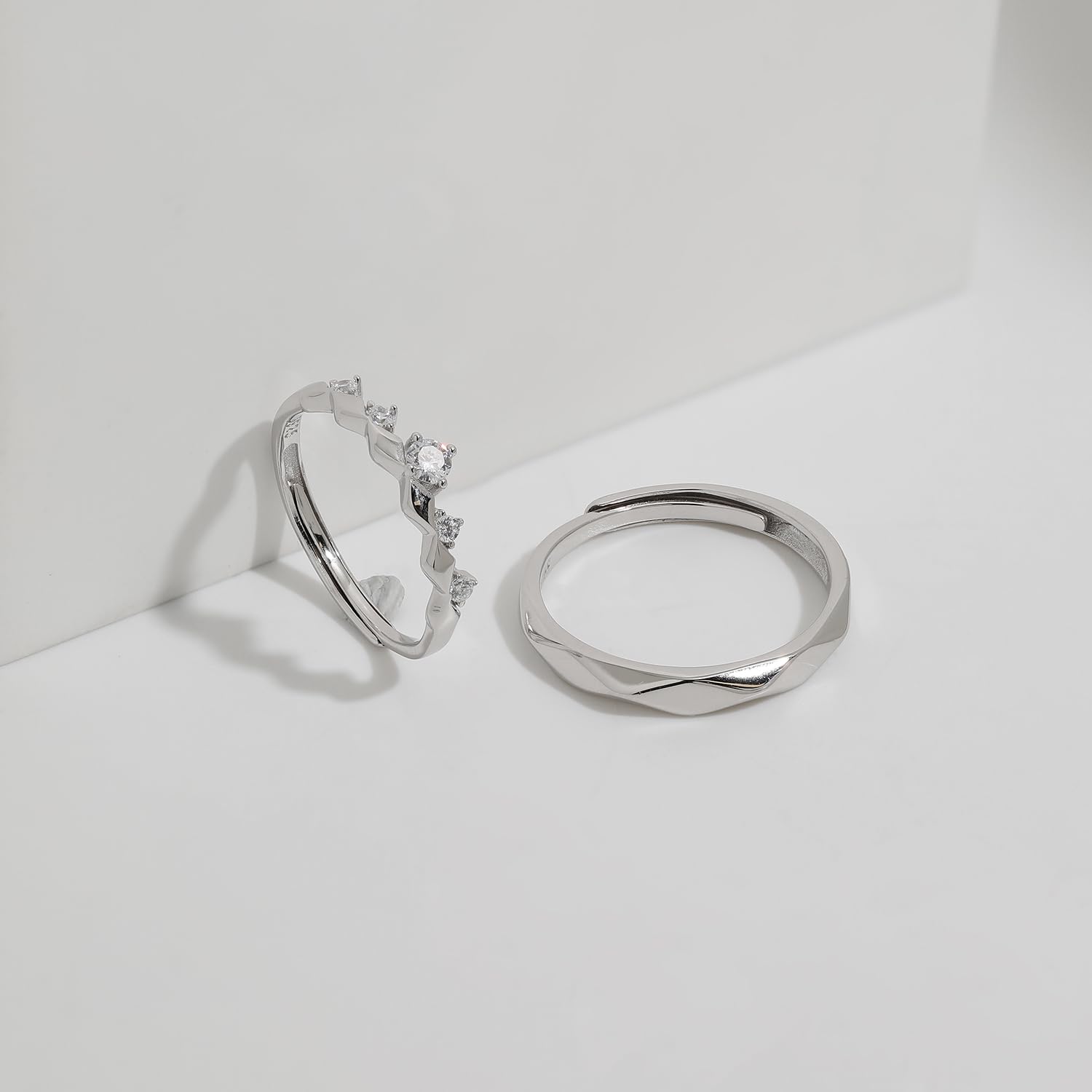 Meissa Juego de Anillos a Juego de Plata de Ley para Hombres y Mujeres, Anillos de Compromiso, Promesa y Boda con Banda de Diamante de Corte Princesa