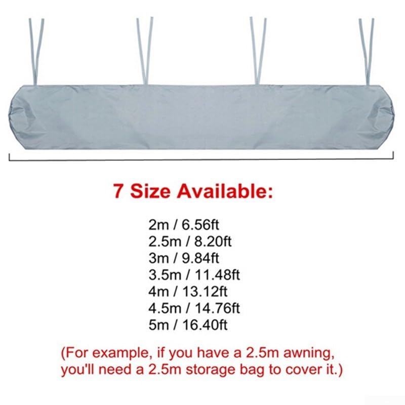 Housse de rangement pour store extérieur, protège contre les intempéries (4 m, gris)