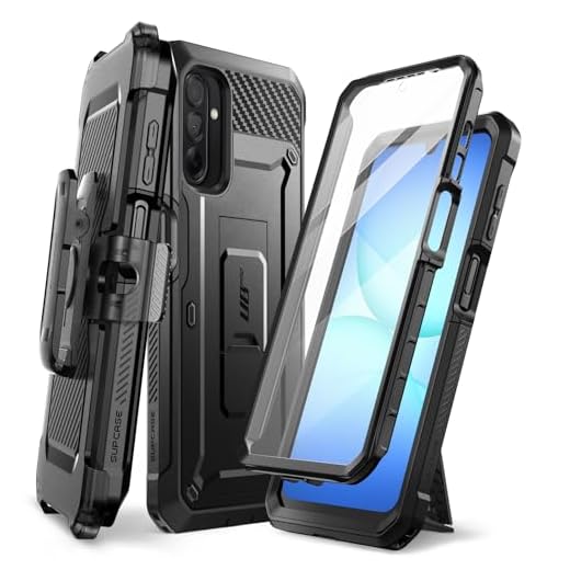 SUPCASE Coque pour Samsung Galaxy A17 5G avec Protecteur d'Ecran (Unicorn Beetle Pro) [Support Intégré & Clip Ceinture] [Protection Qualité Militaire] Coque Intégrale Résistant pour Samsung A17, Noir