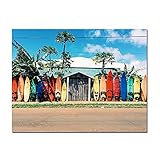 XIXPXCB Canvas Painting Tablero de Surf Pintura Northern Europa Mar Paisaje Marino Pósters e Impresiones Modern Wall Art Fotos para la Sala de Estar Decoración del hogar