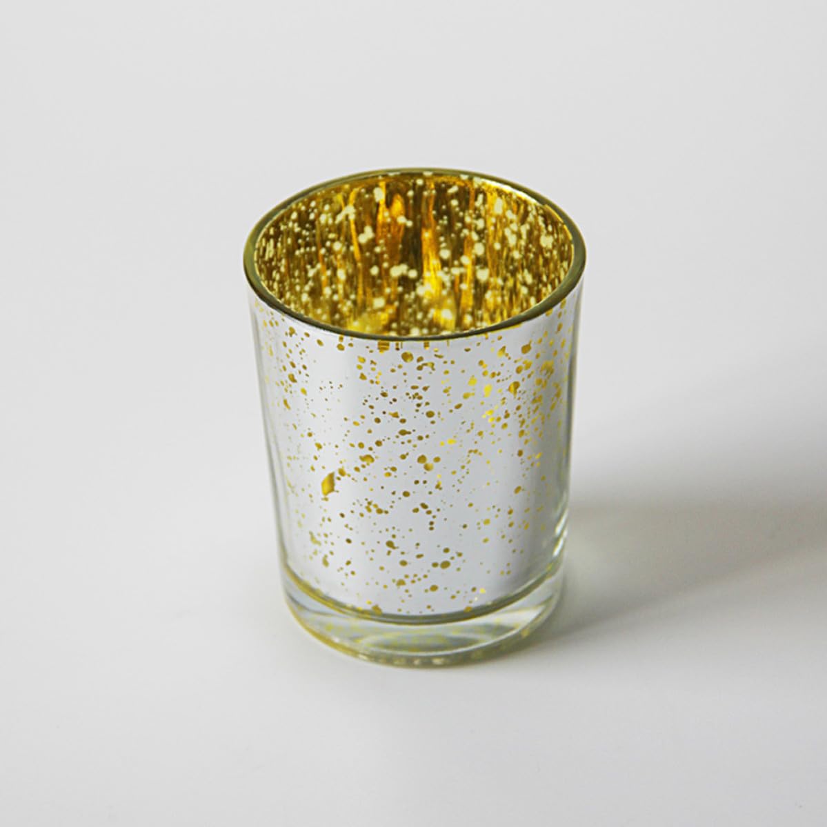 12 Stück Glas Teelichthalter Selbstgemacht Kerzenhalter aus Glas Gelb