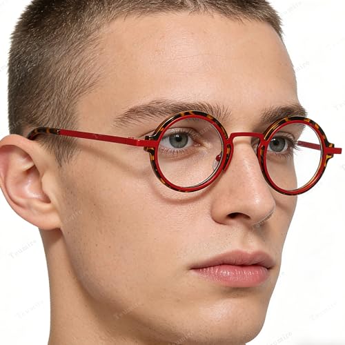 Image of Classic Round Glasses for men women Circle Blue Light Eyeglasses Hippie Style Non Prescription Eyewear