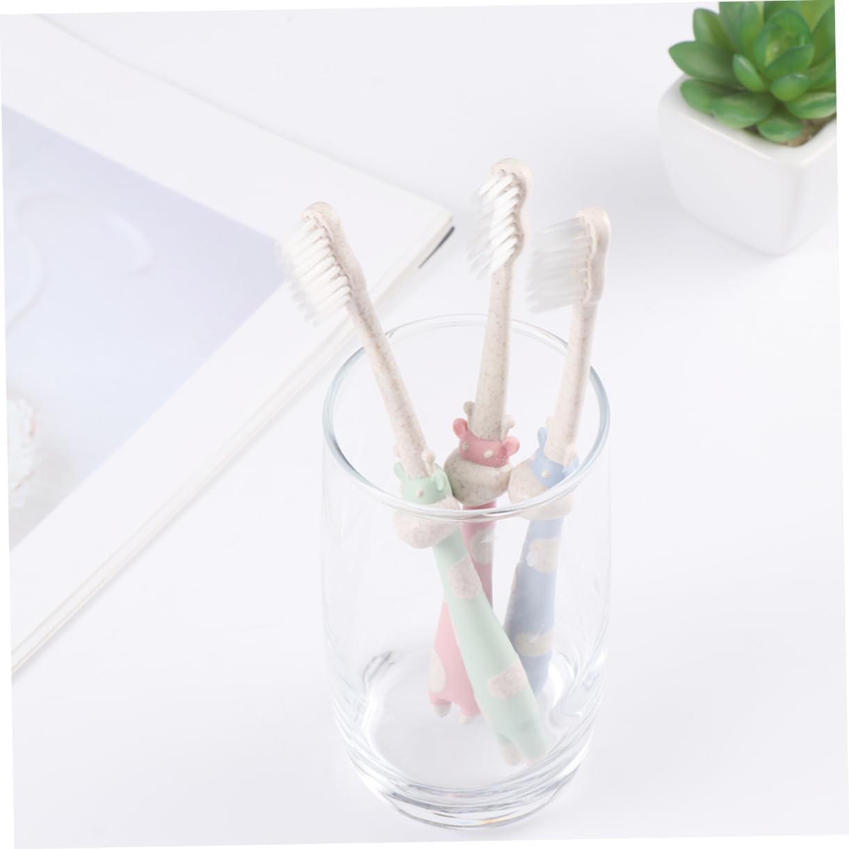 Ipetboom Boys and Girls Soft Toothbrush Set 3pcs Cartoon Design Light-up Brush for Boys and Girls Safe Material for Baby Brushing