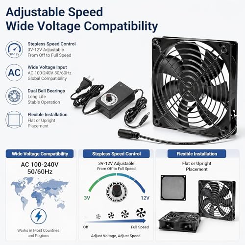 Ventilateur de refroidissement pour imprimante 3D et serre agricole 12V 120mm - 2