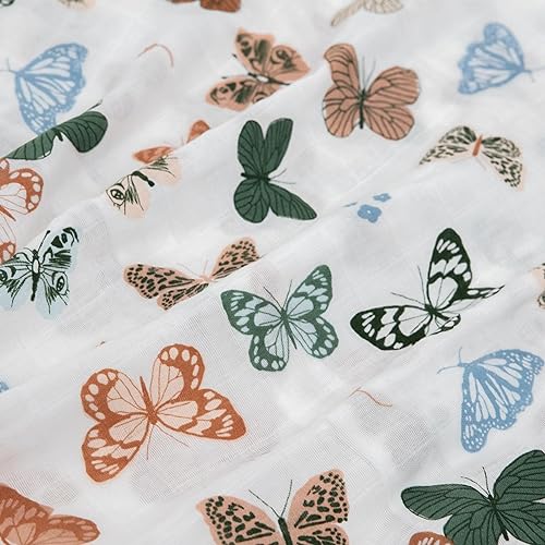 Image of Little Unicorn Standard Pillowcase 2 Pack | Super Soft & Breathable Muslin Fabric | Snug Envelope Closure | for Crib and Toddler Bed (Butterflies 2)