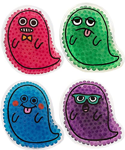 Image of Kids Ice Packs Small, Hot and Cold Therapy Gel Beads | Boo Boo Ice Packs for Kids Pain-Relieving Comfort for Sore Joints, Fevers, Teething | Cute for Toddlers and Adults (4-Count Ghost Shaped)
