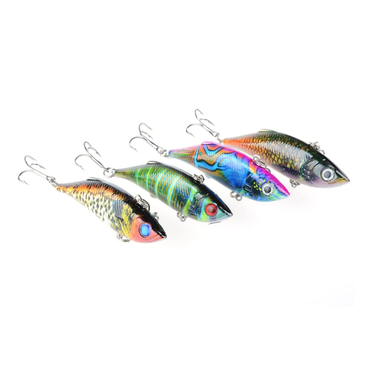 BESPORTBLE 12piezas Señuelos De Pesca Artificiales Pintados Coloridos De Señuelos Flotantes para Pesca Alta Mar Diseño Realista y Acción Rápida Agua