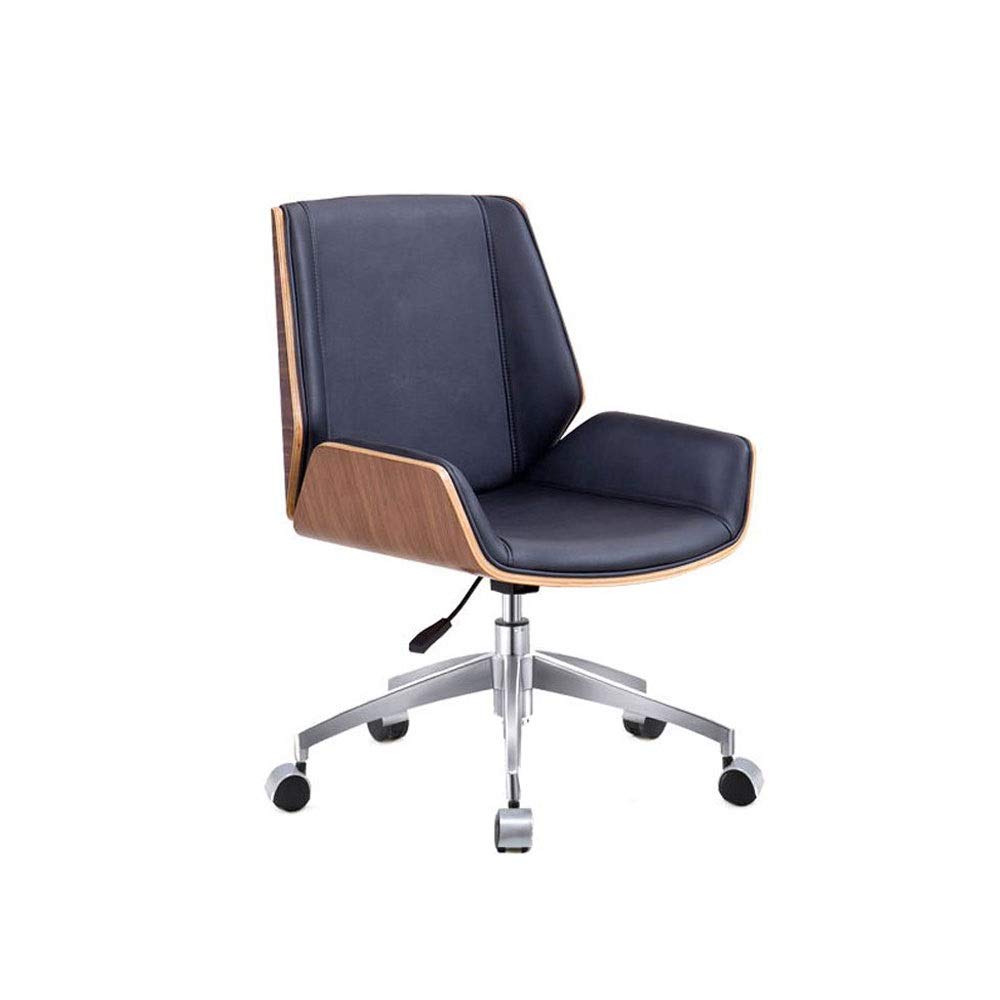 SaryEdge Adjustable Desk Executive Swivel Chair Home Office Furniutre Computer Chair Bendwood Leather Armchair,Argento,Argento