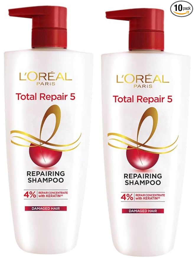 LOreal Paris Shampoo, For Damaged and Weak Hair, With Pro-Keratin + Ceramide, Total Repair 5, 1ltr (Pack of 2) at Rs. 768