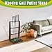 Lenwen Golf Putter Stand Wooden Display Rack Golf Club Holder Stand Floor Display Rack Club Organizer for Storage Sports Indoor Home Office Simulator(Hold 6 Clubs 16 Balls Storage,Fresh,Brown)