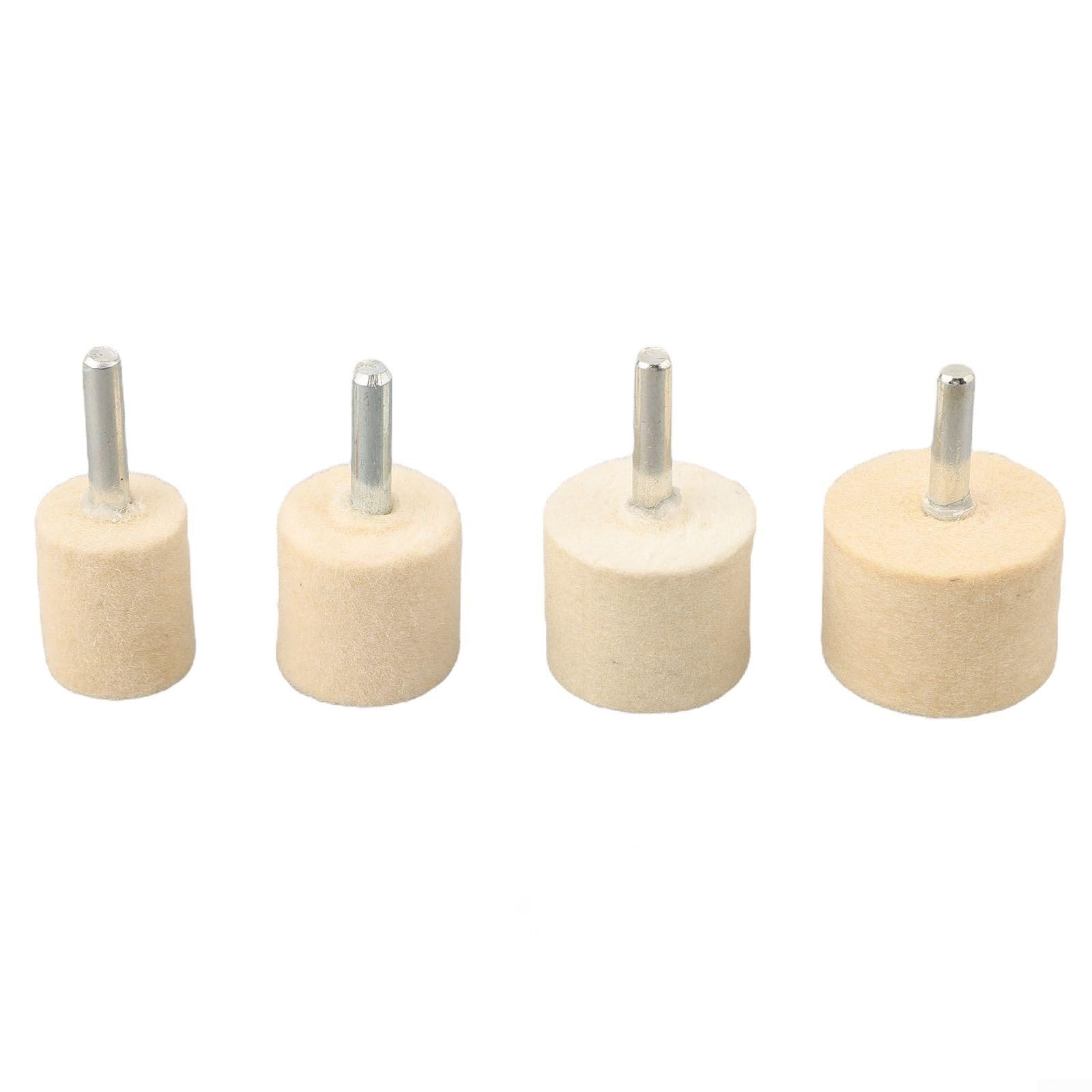 Juego de ruedas de pulido de fieltro de lana de vástago de 6 mm, 20 mm, 25 mm, 30 mm, 35 mm, 40 mm de diámetro para máquina de molienda giratoria, joyería de vidrio, metal pulido Bobs (25 mm)