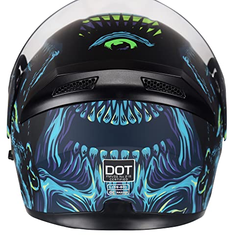 Kypara Motorcycle Dual Visor Flip Up Modular Full Face Helmet With Dot Certification Of Impressionism (Frankenstein, Xl) #TOP4