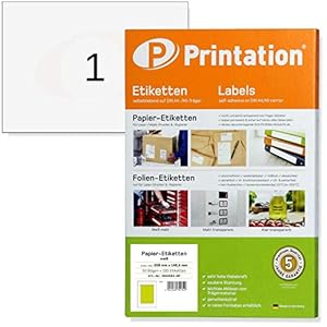 Printation A5 Adressetiketten 210 x 148 mm 50 Stück