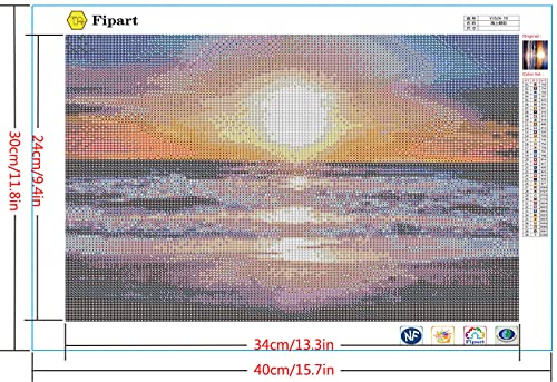 Fipart Diy Diamond Painting Kit For Adults，Kids Beginners Diy Round Full Diamond Landscape Seaside Seascape Diamond Painting Kit Gem Art Craft Picture Art Home Wall Art Decor 12X16 Inch #TOP1